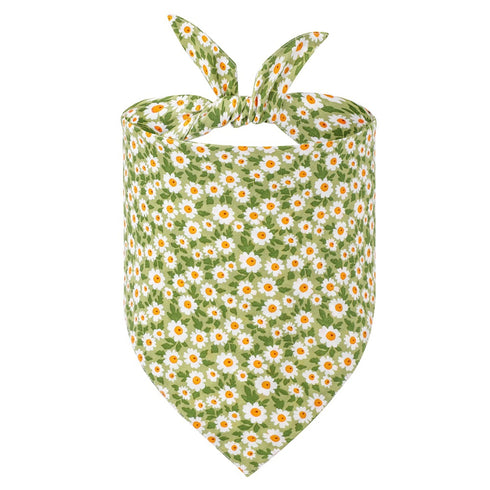 Summer Flowers Pattern Dog Bandana Scarf