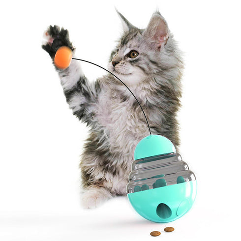 Cat Playing Chasing Tumbler Dog Treat Ball