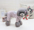 Long Sleeves Dog Pajamas Striped Pet Jumpsuits