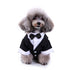 Dog Wedding Shirt Formal Tuxedo with Black Tie