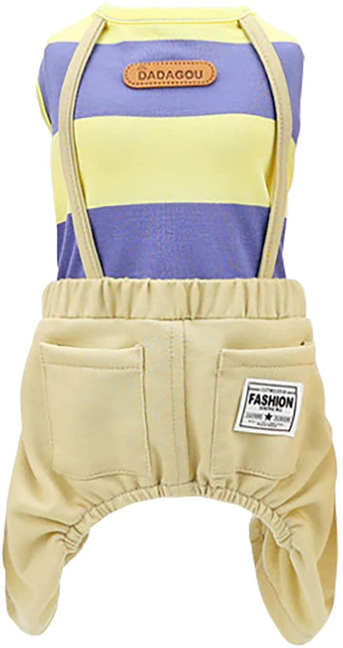 Dog 4 Legs Shirt Stripe Overalls
