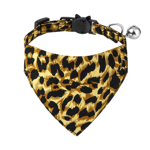 Adjustable Leopard Cat Collars with Bow Tie