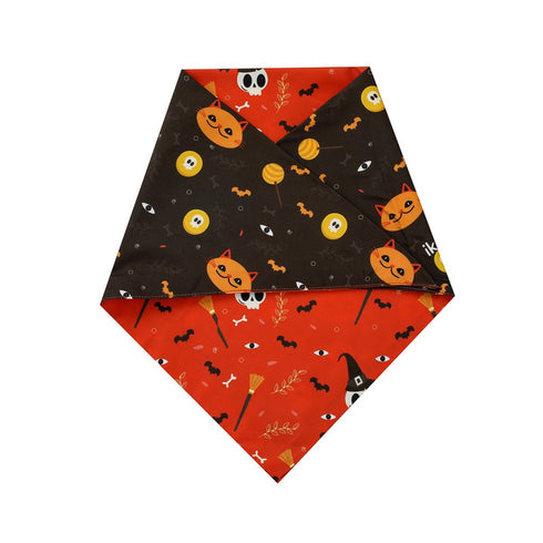 Dog Bandana with Pumpkin Bat Ghost Pattern
