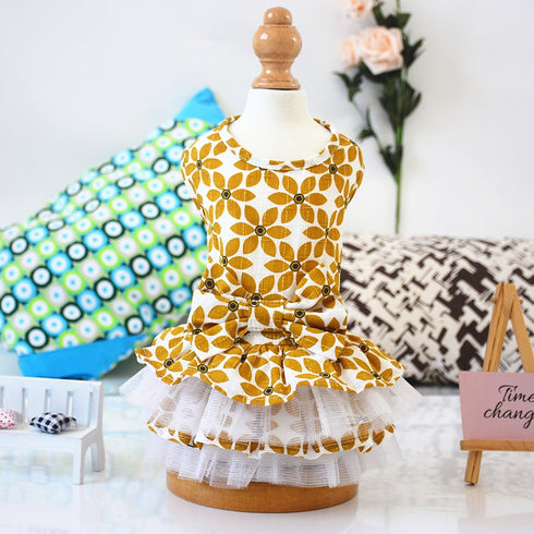 Sweet Pet Clothes with Bowtie Summer Dress