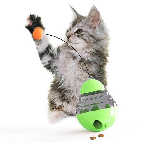 Cat Playing Chasing Tumbler Dog Treat Ball