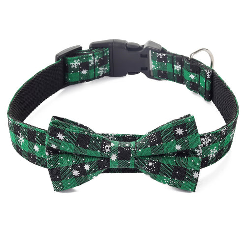 Christmas Classic Plaid Snowflake Dog Collar