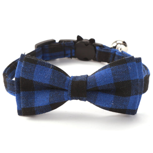 Classic Plaid Bowtie Cat Collars