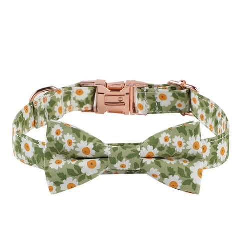 Floral Pattern Adjustable Dog Collar