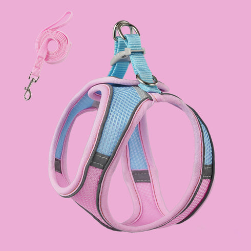 Reflective Cat Breathable Body Harnesses and Leash set