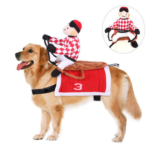 Pet Clothing Dog Santa Claus Riding Costume