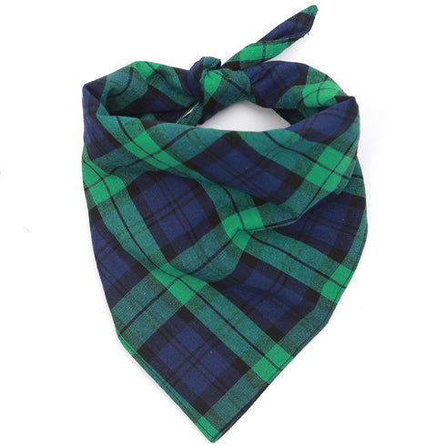 Washable Dog Bandanas Square Plaid Printing