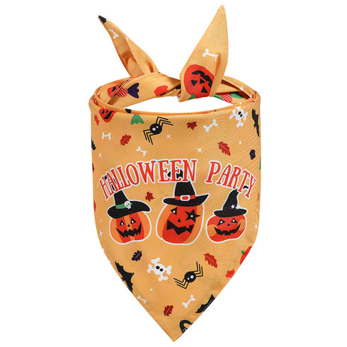 Dog Bandana Pumpkin Ghost Scarf