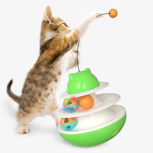 Cat Toy Tumbler Three-Layer Rotating Ball Orbital Ball Toy