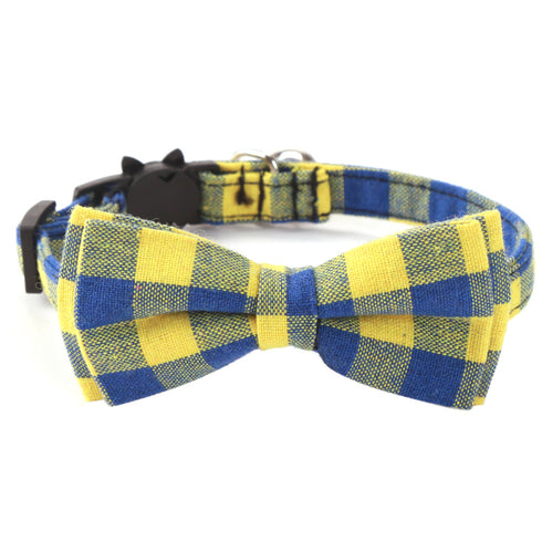 Classic Plaid Bowtie Cat Collars