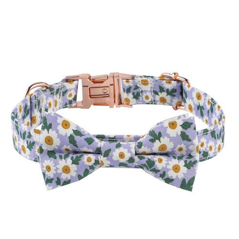 Floral Pattern Adjustable Dog Collar