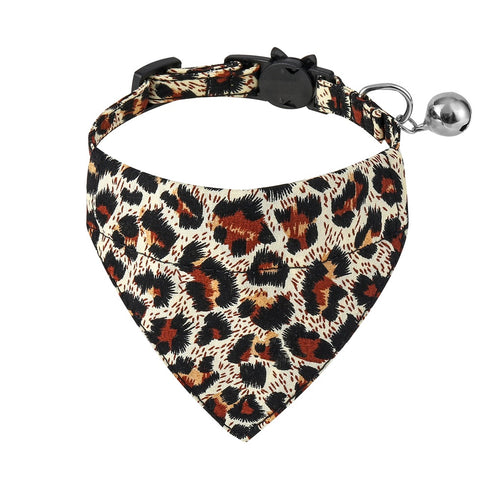 Adjustable Leopard Cat Collars with Bow Tie