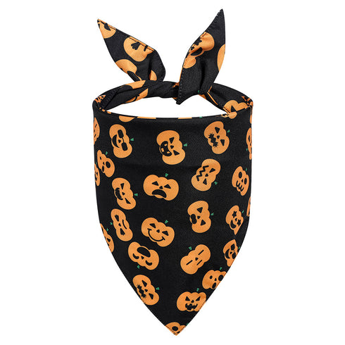 Dog Bandana Pumpkin Ghost Scarf