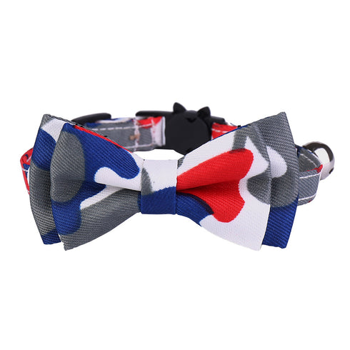 Adjustable Cat Camouflage Collar with Bowtie