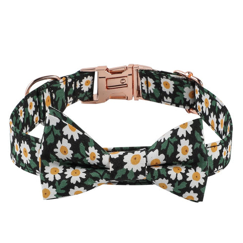 Floral Pattern Adjustable Dog Collar