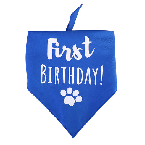Dog First Birthday Bandana Triangle Bibs