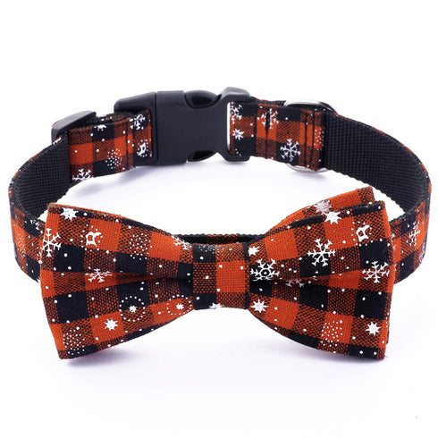 Christmas Classic Plaid Snowflake Dog Collar