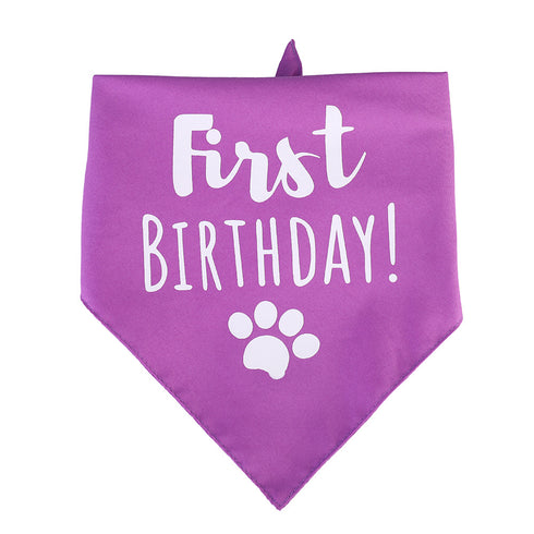 Dog First Birthday Bandana Triangle Bibs