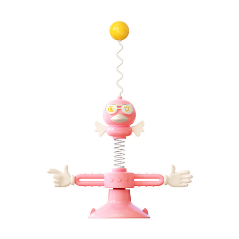 Cat Spring Interactive Chasing Feather Toys