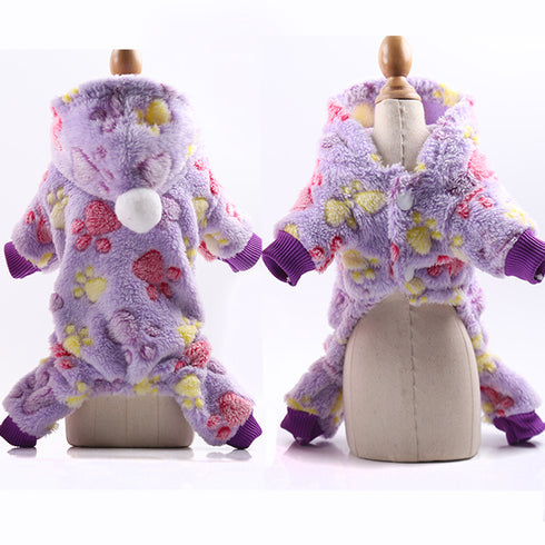 Pet Hoodies Jumpsuit Dogs Flannel Pajamas