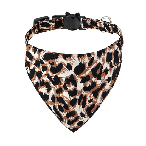 Adjustable Leopard Cat Collars with Bow Tie