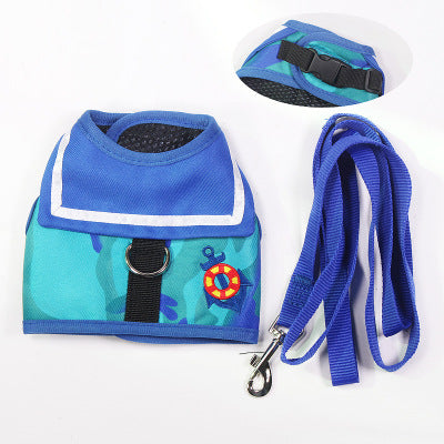 HOOK & LOOP Navy Dog Harnesses and Leash