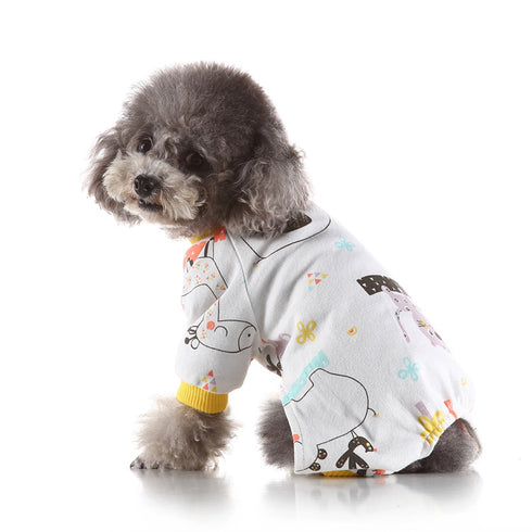 Puppy Clothes Soft Dog Pajamas Pet Jumpsuits