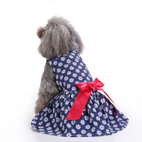 Sweet Dog Bow-Knot Princess Birthday Dresses