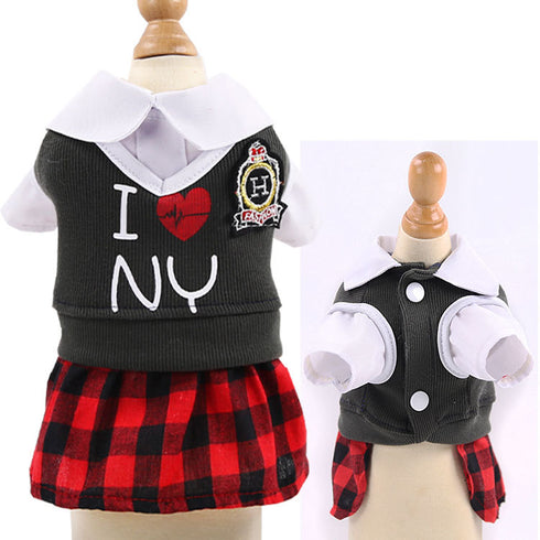 Puppy Cute British School Uniform Pet Costume