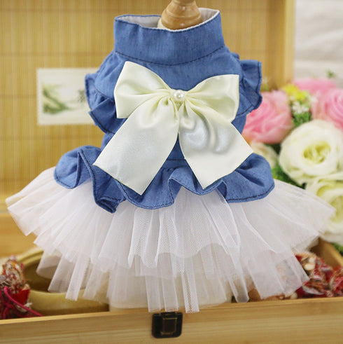 Bow Lace Tutu Skirt Doggie Dress