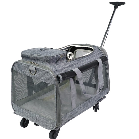 Cat Carrier with Telescopic Walking Handle