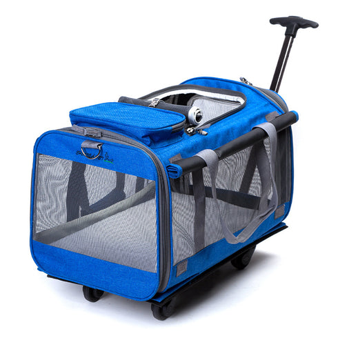 Cat Carrier with Telescopic Walking Handle