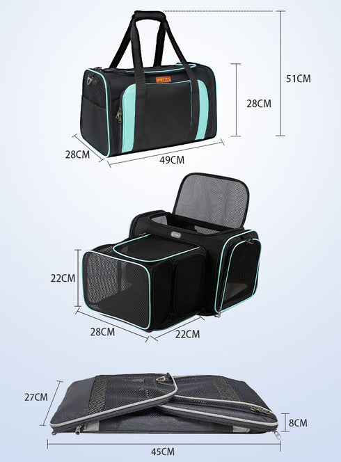 Expandable Collapsible Portable Travel Carrier for Cats