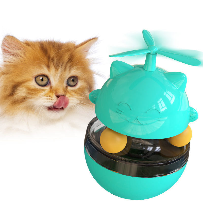 Cat Turntable Slow Feeder Cat Feather Toys Reduces Whisker Fatigue