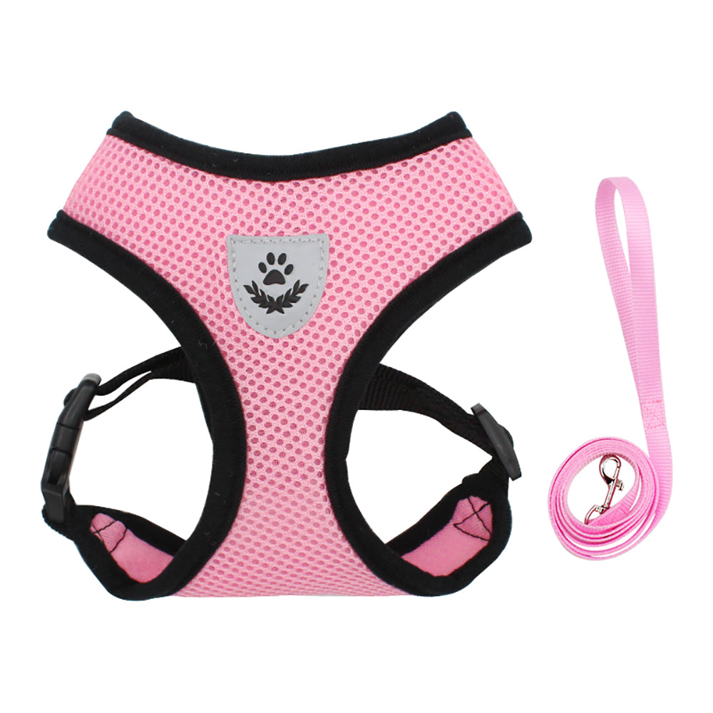 Reflective Soft Padded Vest with Dog Leash Peettt